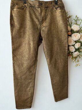 Cato Gold and Black Jeggings  - NWT